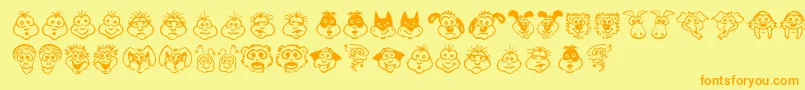 KimsToons Font – Orange Fonts on Yellow Background