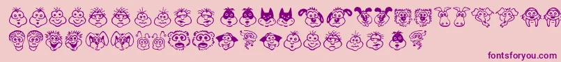 KimsToons Font – Purple Fonts on Pink Background