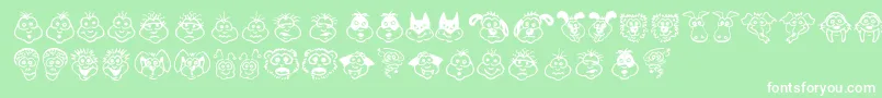 KimsToons Font – White Fonts on Green Background