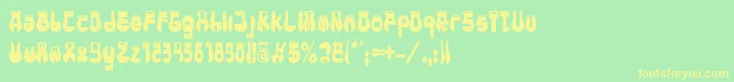 CotocityBold-Schriftart – Gelbe Schriften auf grünem Hintergrund