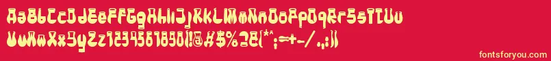 フォントCotocityBold – 黄色の文字、赤い背景