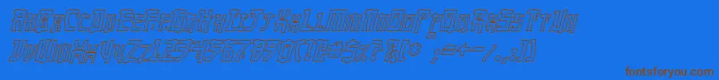 MangaHollowItalic-Schriftart – Braune Schriften auf blauem Hintergrund