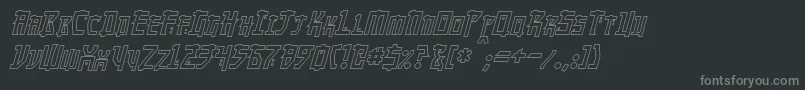 MangaHollowItalic Font – Gray Fonts on Black Background