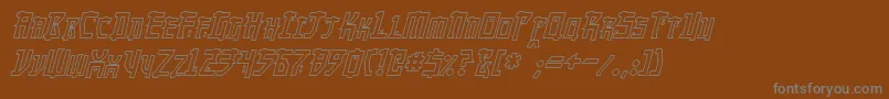 MangaHollowItalic Font – Gray Fonts on Brown Background