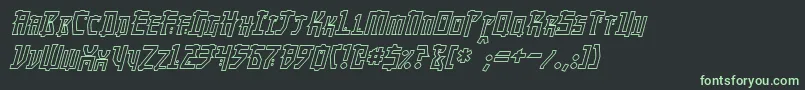 MangaHollowItalic Font – Green Fonts on Black Background