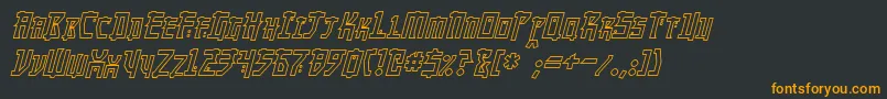 MangaHollowItalic Font – Orange Fonts on Black Background