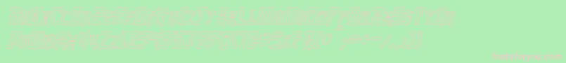 MangaHollowItalic Font – Pink Fonts on Green Background