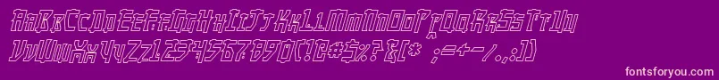 MangaHollowItalic-Schriftart – Rosa Schriften auf violettem Hintergrund