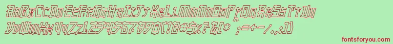 フォントMangaHollowItalic – 赤い文字の緑の背景