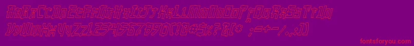 MangaHollowItalic-Schriftart – Rote Schriften auf violettem Hintergrund