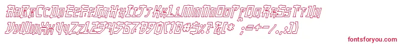 フォントMangaHollowItalic – 白い背景に赤い文字