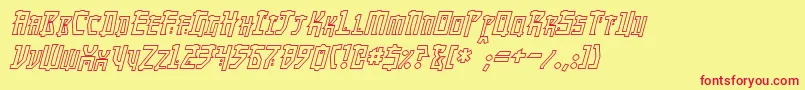 フォントMangaHollowItalic – 赤い文字の黄色い背景