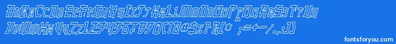 MangaHollowItalic Font – White Fonts on Blue Background