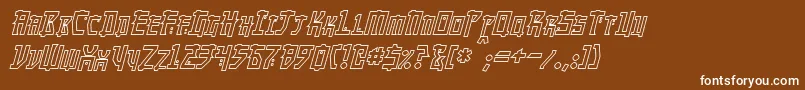 フォントMangaHollowItalic – 茶色の背景に白い文字