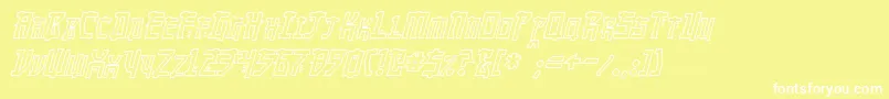 MangaHollowItalic Font – White Fonts on Yellow Background