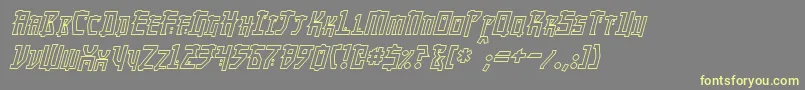 MangaHollowItalic Font – Yellow Fonts on Gray Background