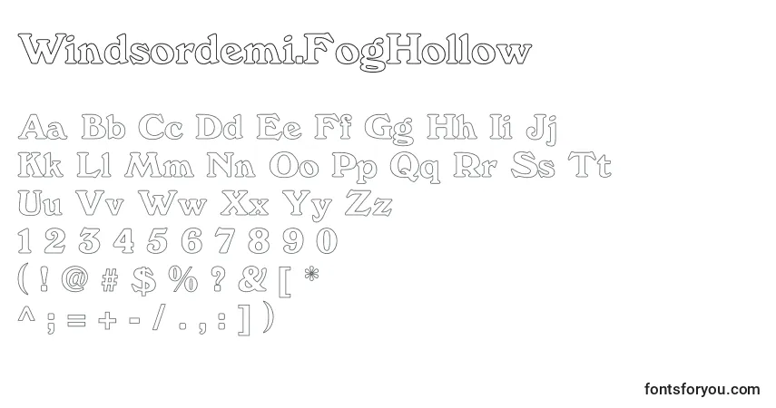 Czcionka Windsordemi.FogHollow – alfabet, cyfry, specjalne znaki