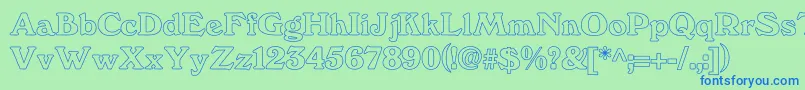 Windsordemi.FogHollow Font – Blue Fonts on Green Background