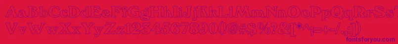 Windsordemi.FogHollow Font – Purple Fonts on Red Background