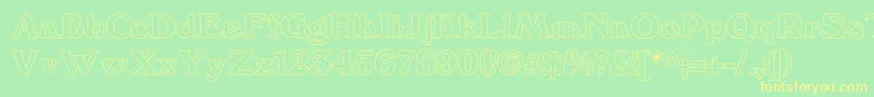 Windsordemi.FogHollow Font – Yellow Fonts on Green Background