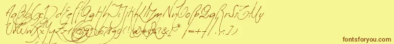 Czcionka Milonguita – brązowe czcionki na żółtym tle