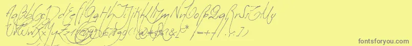フォントMilonguita – 黄色の背景に灰色の文字
