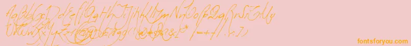 Milonguita-Schriftart – Orangefarbene Schriften auf rosa Hintergrund