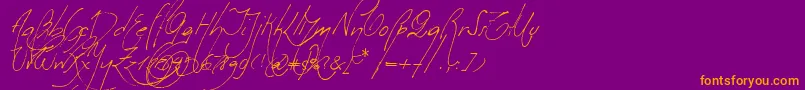 Milonguita Font – Orange Fonts on Purple Background