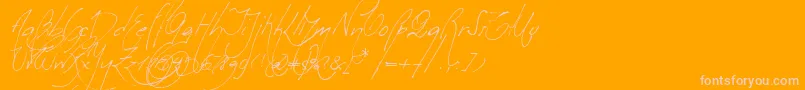 Milonguita-Schriftart – Rosa Schriften auf orangefarbenem Hintergrund