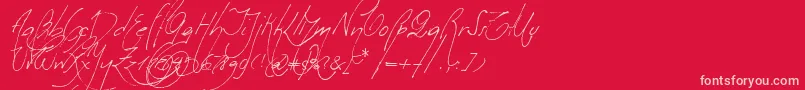 Czcionka Milonguita – różowe czcionki na czerwonym tle