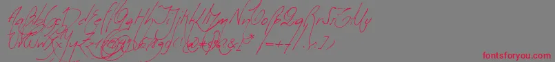 Milonguita-Schriftart – Rote Schriften auf grauem Hintergrund