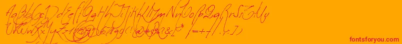 フォントMilonguita – オレンジの背景に赤い文字