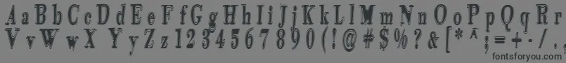 Tidelagskoprofag-Schriftart – Schwarze Schriften auf grauem Hintergrund