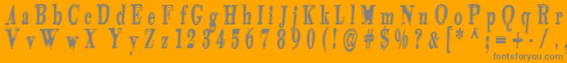 Tidelagskoprofag-Schriftart – Graue Schriften auf orangefarbenem Hintergrund