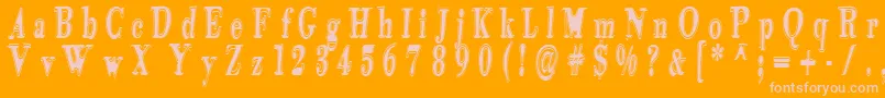 Tidelagskoprofag-Schriftart – Rosa Schriften auf orangefarbenem Hintergrund