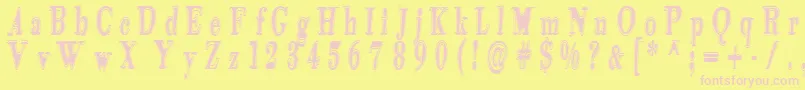 Tidelagskoprofag Font – Pink Fonts on Yellow Background