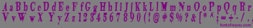 Czcionka Tidelagskoprofag – fioletowe czcionki na szarym tle