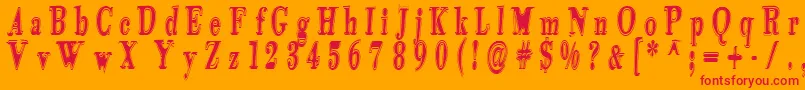 Tidelagskoprofag Font – Red Fonts on Orange Background