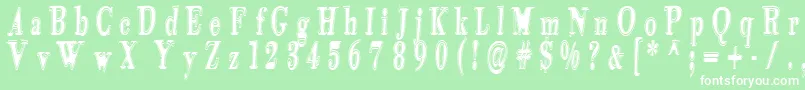 Tidelagskoprofag Font – White Fonts on Green Background