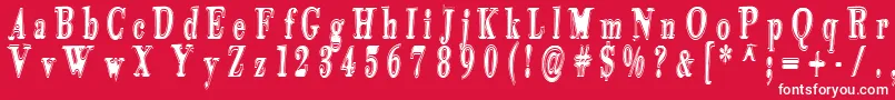 Tidelagskoprofag Font – White Fonts on Red Background