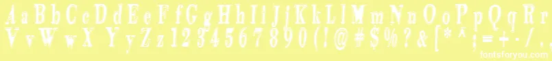 Tidelagskoprofag Font – White Fonts on Yellow Background