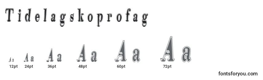 Размеры шрифта Tidelagskoprofag