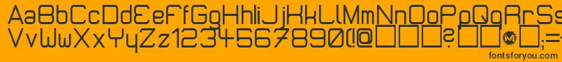 MicromiepsDiet-Schriftart – Schwarze Schriften auf orangefarbenem Hintergrund