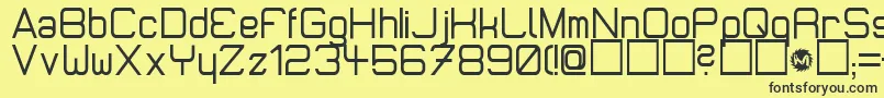 フォントMicromiepsDiet – 黒い文字の黄色い背景