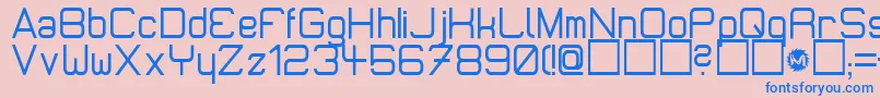 フォントMicromiepsDiet – ピンクの背景に青い文字