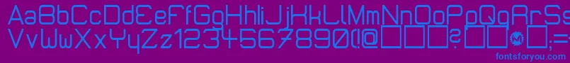MicromiepsDiet-Schriftart – Blaue Schriften auf violettem Hintergrund