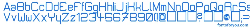 フォントMicromiepsDiet – 白い背景に青い文字