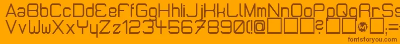 MicromiepsDiet-fontti – ruskeat fontit oranssilla taustalla