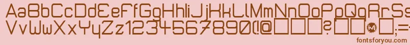 MicromiepsDiet-Schriftart – Braune Schriften auf rosa Hintergrund