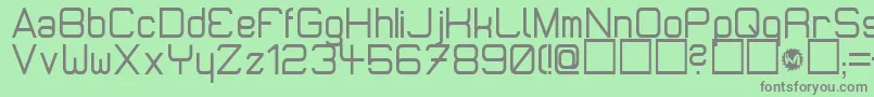 MicromiepsDiet-fontti – harmaat kirjasimet vihreällä taustalla